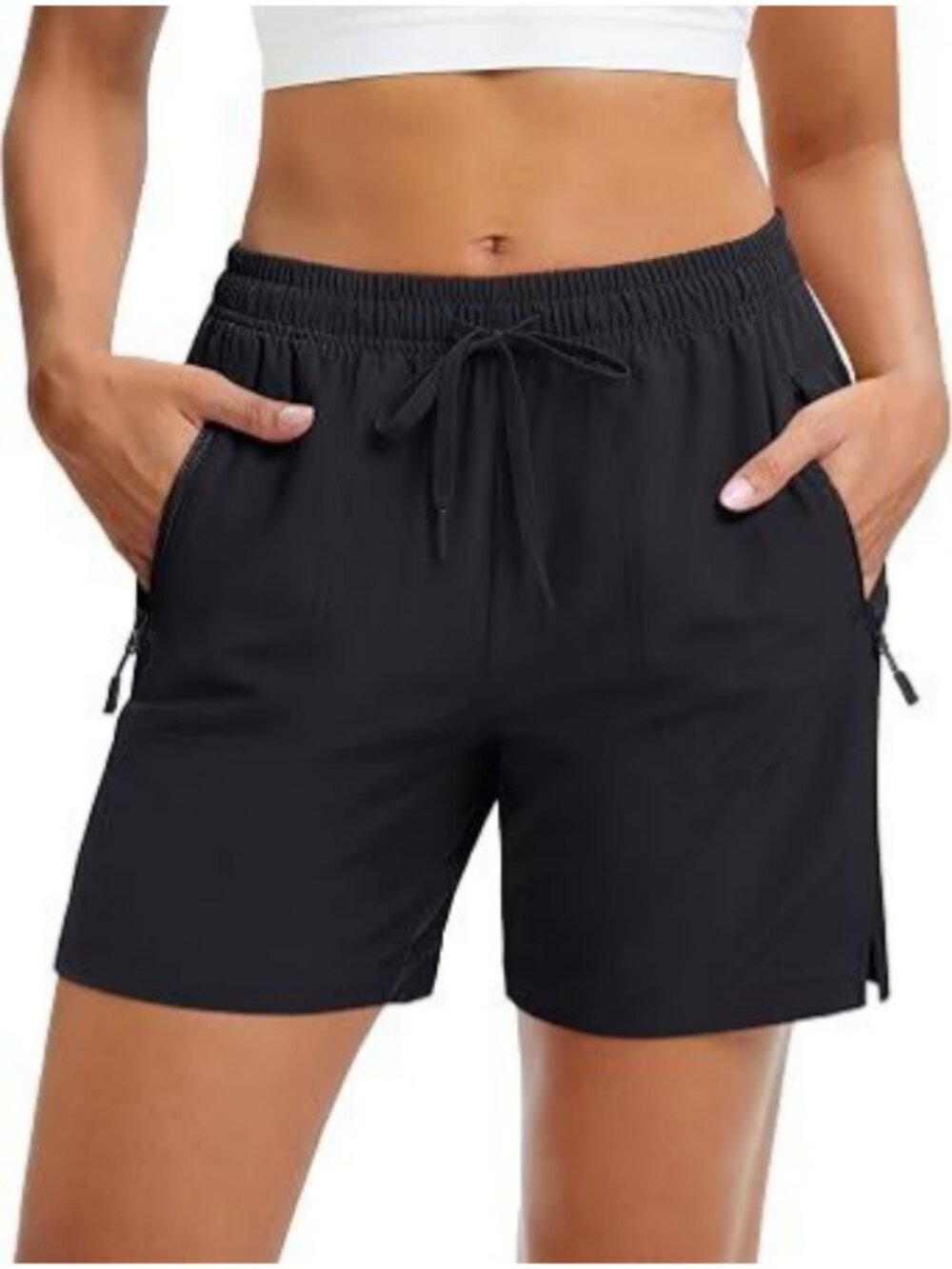 Womens 5 Inch Hiking Shorts Quick Dry Lightweight Athletic Shorts with Zipper Po